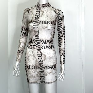 Sheer LS Compass Dress